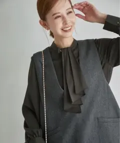 【訳あり未使用】ROPE' PICNIC 2WAYボウタイブラウス　オフホワイト