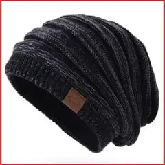 ニット帽 帽子 ダークグレー 裏起毛 ボア 防寒 保温 ふわふわ <D09>