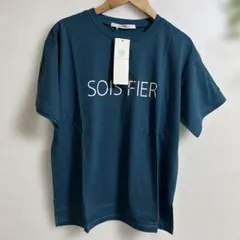 ルノンキュール眼鏡刺繍Tシャツ ダークブルー Tシャツ 半袖