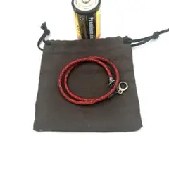 D’AMICO レッドレザー ブレスレット メンズ