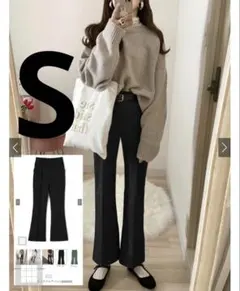 GRL フロントタックフレアパンツ[k8360t] ブラック S