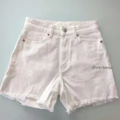 ◆美品◆H&M ホワイト フリンジヘム ショートパンツ 36