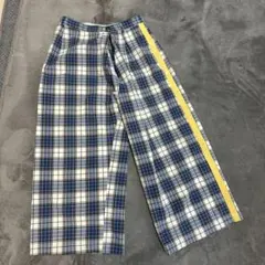 ロイスクレヨン Lois CRAYON チェック柄 ワイドパンツ サイドライン