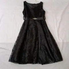 ブラックレースドレス Vネック