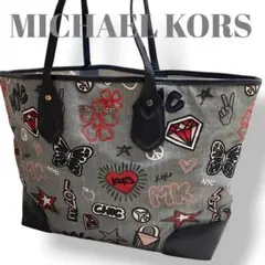 MICHAEL KORS マイケルコース トートバッグ デニム 刺繍 A4