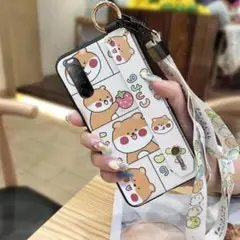 Xperia10 II　SO-41A　SOV43　薄型　ストラップ付き　豆柴