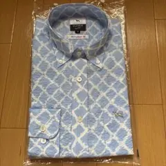 ビックセール！！KEN COLLECTION 水色幾何学模様シャツ M