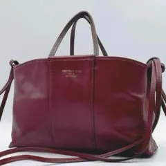 CHRISTIAN VILLA 2wayバッグ オールレザー ボルドー f905のサムネイル