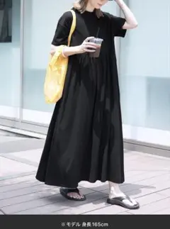 美品 タグ付き ウエストギャザー切替ワンピース