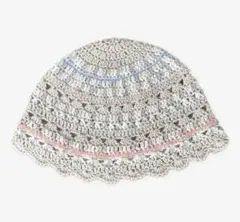 コットン100%クロシェハット バケットハット クラッシャーハット ハンドメイド