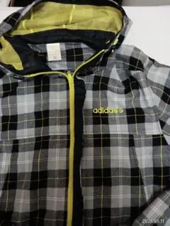 adidas チェック柄 ナイロンジャケット
