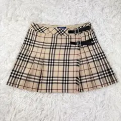 【美品】バーバリーブルーレーベル　ラップスカート　フレア　プリーツ　ベージュ S