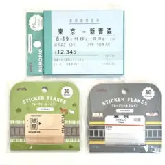 廃盤 トレイン 電車 列車 フレークシール メモ キャンドゥ 切符 看板 ごっこのサムネイル