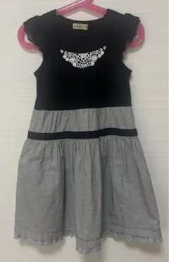 ファミリアfdash黒フレアーワンピース110cm