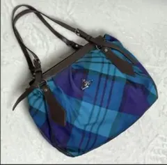 ヴィヴィアンウエストウッド チェック柄 オーブ トートバッグ 肩掛け可 調整可