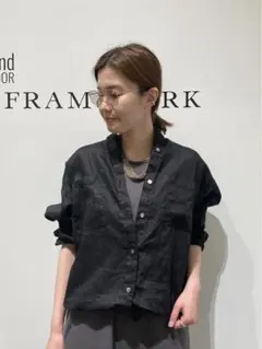 フレームワーク ≪追加≫フレンチリネンドロストシャツ ブラック FRAMeWORK｜≪追加≫フレンチリネンドロストシャツ | Rakuten