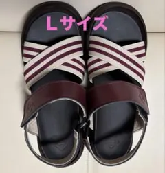 リゲッタサンダル　2色のストライプ クロスストラップ サンダル24.0〜24.5