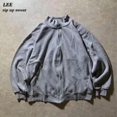 LEEジップアップスウェット古着CBOY杢グレーunisex当時物レア90s美品