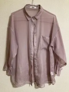 シースルーラメ長袖シャツ