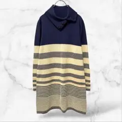 【Otto Collection】ミニワンピース ボーダー ショールカラー LL