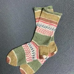 手編み靴下　オパール毛糸使用　23〜24cm