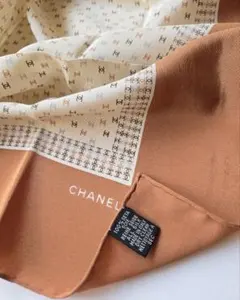 未使用　ヴィンテージ　CHANEL　シャネル　ココマーク　シルクスカーフ