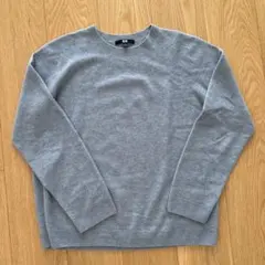 美品　ユニクロ 3Dカシミヤクルーネックセーター　ニット　グレー　XL