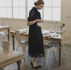 【未使用】BONLECILL 2wayボウタイリボン総レースドレス オケージョン