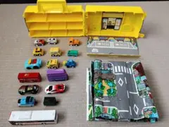 ミニカーセット 16台 ハトバス収納ケース道路マップ付き