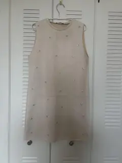 ZARA ベージュ ノースリーブミニワンピース