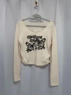 Tシャツ y2k 蝶 オフィショル クロップド丈
