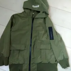 オリーブグリーン フード付き ジャケット　120