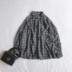 UNIQLO ソフトローン ギャザーブラウス オーバーサイズ ドロップショルダー