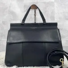 美品 トリーバーチ レザー 2WAY ショルダーバッグ ロゴ型押し ブラック