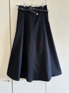 ELENDEEK 黒 フレアスカート 調整可能ウエストベルト