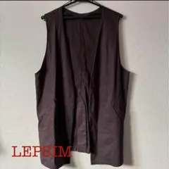 美品！秋♪ダークブラウン ベスト ジレ Fサイズ 麻混