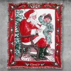BNNE ラグ マット ブランケット ビンテージ古着 クリスマス サンタクロース