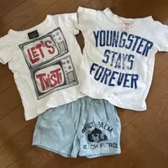デニムダンガリー Tシャツとショーツセット 90cm