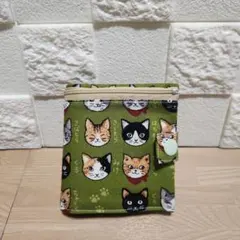 猫柄☆ミケ ハチワレ 和柄 携帯ボックスティッシュケース ポーチ ハンドメイドのサムネイル