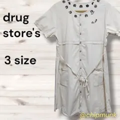 drug store's ぶたさん 刺繍 シャツワンピース チュニック 3サイズ