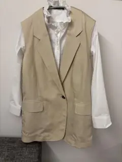 COMPTOIRS COTONNIERS ベージュ長袖シャツ XS ユニクロ
