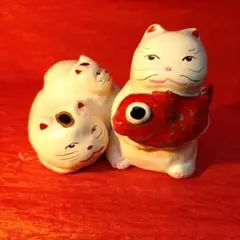 國領張子　親子猫児饅頭と鯛抱き猫さん