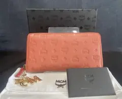 MCM エムシーエム モノグラム レザー 長財布 COCOA コーラルピンク
