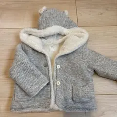 baby GAP くま耳フード付きボアアウター　グレー　6-12ヶ月