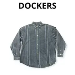 【US古着】DOCKERS ビッグサイズ　ストライプシャツ　XL