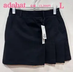 新品【adabat】アダバット　サイドプリーツ ウエストゴム スカート　ブラック