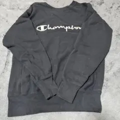 Champion ブラック クルーネック トレーナー