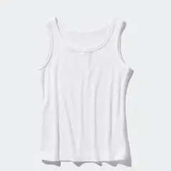 ユニクロ　ソフトリブタンクトップ　白