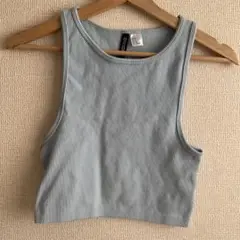 リブ編みライトブルータンクトップ Sサイズ H&M エイチアンドエム 水色