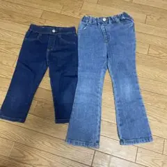 デニムパンツ2点セット（濃紺・薄青）　110㎝